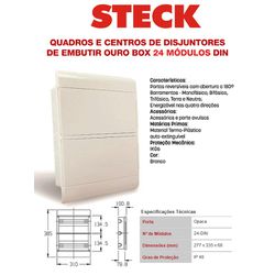 QUADRO DE DISJUNTOR 24 DIN EMBUTIR STECK - 07541 - Comercial Leal