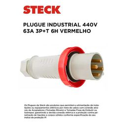 PLUGUE IND 380/440V 63A 3P+T 6H VM STECK - 11504 - Comercial Leal