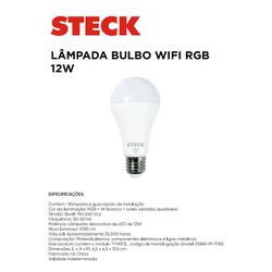 LAMPADA BULBO RGB WI-FI 12W STECK - 11547 - Comercial Leal