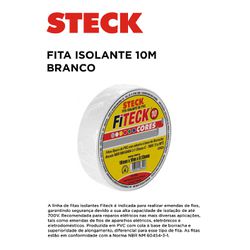 FITA ISOLANTE 10M BCO STECK - 11551 - Comercial Leal