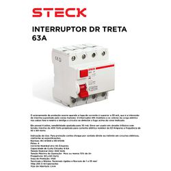 INTERRUPTOR DR TETRA 63A STECK - 11605 - Comercial Leal