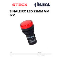 SINALEIRO LED 22MM VM 12V - 11715 - Comercial Leal