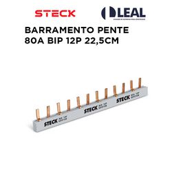 BARRAMENTO PENTE 80A BIP 12P 22,5CM STECK - 12893 - Comercial Leal