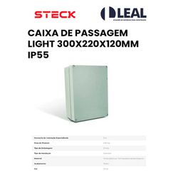 CAIXA DE PASSAGEM LIGHT 300X220X120MM IP55 - 13936 - Comercial Leal