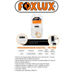 PROGRAMADOR / TIMER DIGITAL DE TEMPO BIVOLT FOXLUX... - Comercial Leal