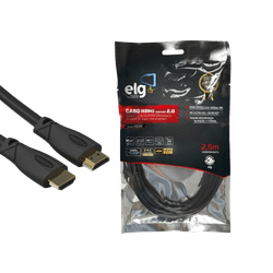 CABO HDMI 2.0V 4K 2,5M ELG - 14666 - Comercial Leal