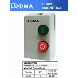 CHAVE MAGNÉTICA 5CV 220V LUKMA - 06325 - Comercial Leal