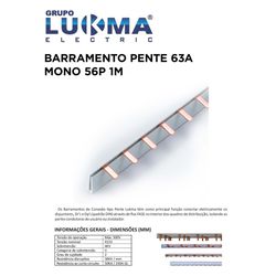 BARRAMENTO MONOFASICA 80A 57 LIG TIPO PENTE P/ DIS... - Comercial Leal