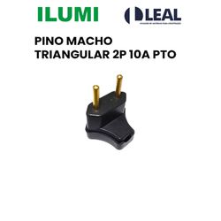 PINO MACHO TRIANGULAR 2P 10A PRETO ILUMI - 12405 - Comercial Leal