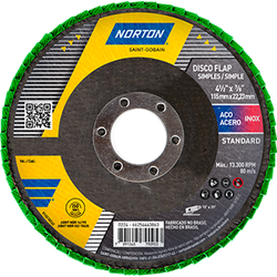 DISCO CORTE AÇO/INOX STANDARD 115X1.0 NORTON - 14... - Comercial Leal