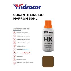 CORANTE LÍQUIDO MARROM 50ML HIDRACOR - 11952 - Comercial Leal