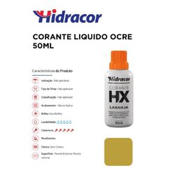 CORANTE LÍQUIDO OCRE 50ML HIDRACOR - 11954 - Comercial Leal