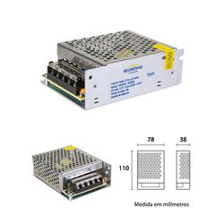 FONTE 60W 12V 3A PARA FITA LED BIVOLT BLUMENAU - 1... - Comercial Leal