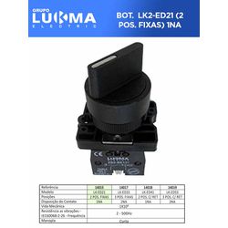 COMUTADORA MANOPLA CURTA LK-ED21 2 POS FIXAS 1NA L... - Comercial Leal