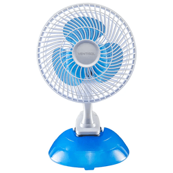 VENTILADOR MINI 20CM BRANCO E AZUL (BASE OU CLIPS)... - Comercial Leal