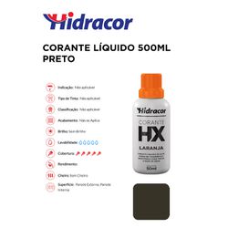 CORANTE LÍQUIDO PRETO 50ML HIDRACOR - 11950 - Comercial Leal