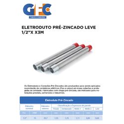 ELETRODUTO PRÉ ZINC LEVE 1/2
