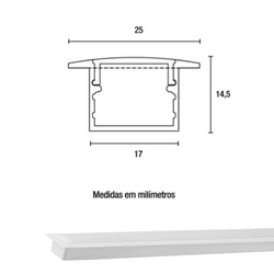 PERFIL ALUMINIO EMBUTIR BRANCO 25 X 14,5 3M BLUMEN... - Comercial Leal
