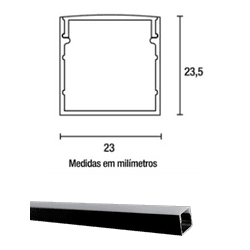 PERFIL ALUMÍNIO SOBREPOR PRETO 23 X 23,5 2M BLUMEN... - Comercial Leal