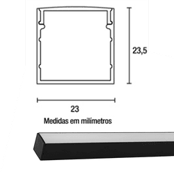 PERFIL ALUMÍNIO SOBREPOR PRETO 23 X 23,5 3M BLUMEN... - Comercial Leal