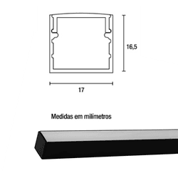 PERFIL ALUMÍNIO SOBREPOR PRETO 17 X 16,5 3M BLUMEN... - Comercial Leal