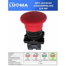 BOTÃO COGUMELO S/ RETENÇÃO LK-EC42 VM 1NF LUKMA - ... - Comercial Leal