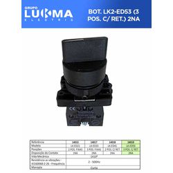 COMUTADORA MANOPLA CURTA LK-ED53 3 POS C/ RETORNO ... - Comercial Leal