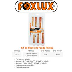 KIT DE CHAVES DE FENDA E PHILIPS (C/ 6 UN) FOXLUX... - Comercial Leal