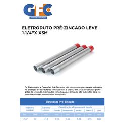 ELETRODUTO PRÉ ZINC LEVE 1.1/4