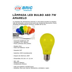 LAMPADA LED A60 BIVOLT X 7W AM CTB BULBO - 10557 - Comercial Leal