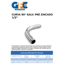 CURVA 90º GALVANIZADO PRE ZINCADO 1/2