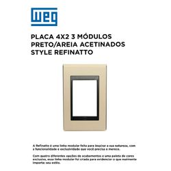 PLACA 4X2 3 MOD PTO/AREIA ACETINADO STYLE REFINATT... - Comercial Leal