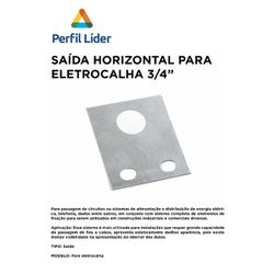 SAIDA HORIZONTAL PARA ELETROCALHA 3/4