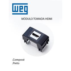 MODULO TOMADA HDMI PRETO COMPOSÉ - 09411 - Comercial Leal