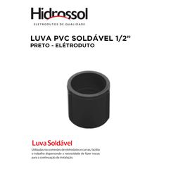 LUVA PVC SOLD ELETROD PRETO 1/2 HIDROSSOL - 09561 - Comercial Leal