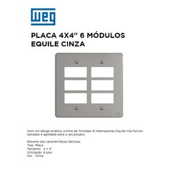 PLACA 4X4 6 MOD CINZA EQUILE - 09811 - Comercial Leal