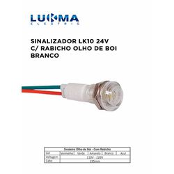 SINALEIRO LED C/ RAB OLHO DE BOI LK-10 BCO 24V LU... - Comercial Leal
