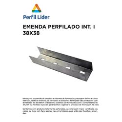 EMENDA PARA PERFILADO INTERNA I 38X38 - 11619 - Comercial Leal