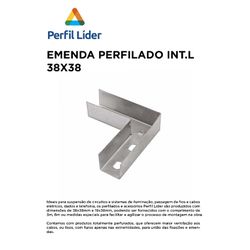 EMENDA PARA PERFILADO INTERNA L 38X38 - 11620 - Comercial Leal
