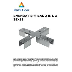 EMENDA PARA PERFILADO INTERNA X 38X38 - 11622 - Comercial Leal