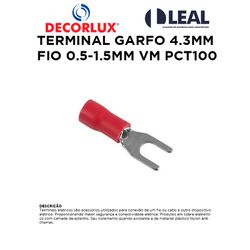 TERMINAL GARFO 4.3MM FIO 0.5-1.5MM PCT100VM DECORL... - Comercial Leal