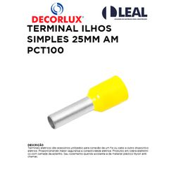 TERMINAL ILHOS SIMPLES 25MM PCT100 AM DECORLUX - ... - Comercial Leal