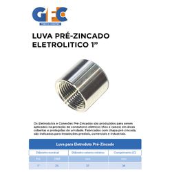 LUVA PRÉ ZINCADO. ELETROLITICO 1