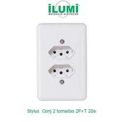 CONJ 2 TOM 2P+T 20A BR STYLUS - ILUMI - 05228 - Comercial Leal