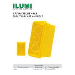 CAIXA LUZ PLAST. EMB 4X2 AMARELA - RETANG - ILUMI ... - Comercial Leal