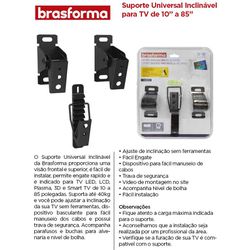 SUPORTE PARA TV UNIVERSAL INCLINÁVEL 10/100