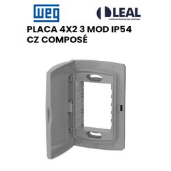 PLACA 4X2 3 MOD IP54 CZ COMPOSÉ - 13026 - Comercial Leal