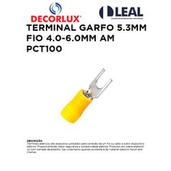 TERMINAL GARFO 5.3MM FIO 4.0-6.0MM AM PCT100 DECO... - Comercial Leal