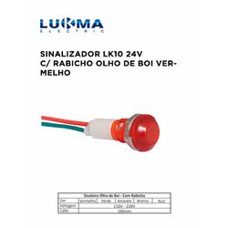 SINALEIRO LED C/ RAB OLHO DE BOI LK-10 VM 24V LUKM... - Comercial Leal