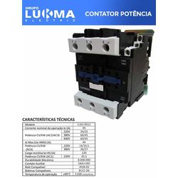 CONTATOR POTENCIA 95A LUKMA - 08744 - Comercial Leal